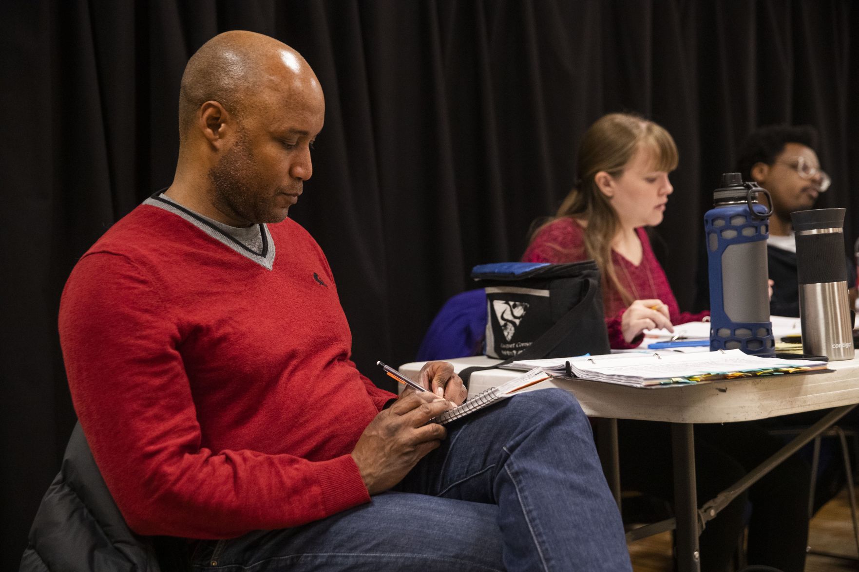 Tyrone Beasley takes notes while directing the play 'A Raisin in the Sun'